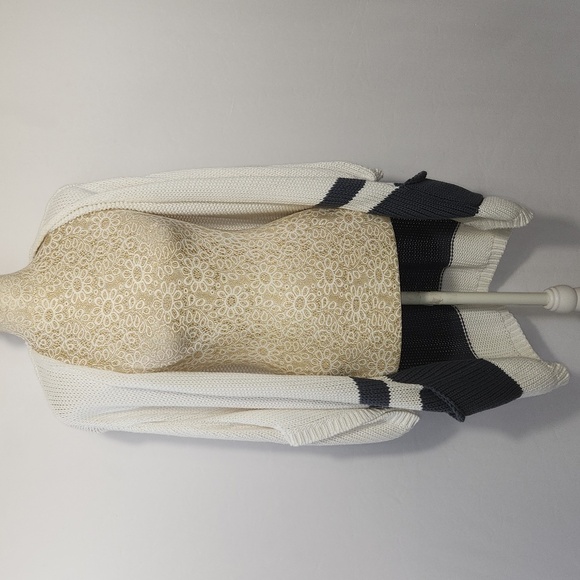 Fresh Produce White Grey Loose Knit Slouchy Front Pockets Cardigan Size XS/S - Picture 9 of 14